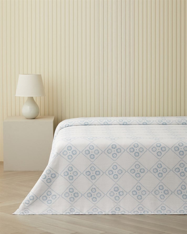 Luzia Çift Kişilik Pike 200x220 cm Mavi