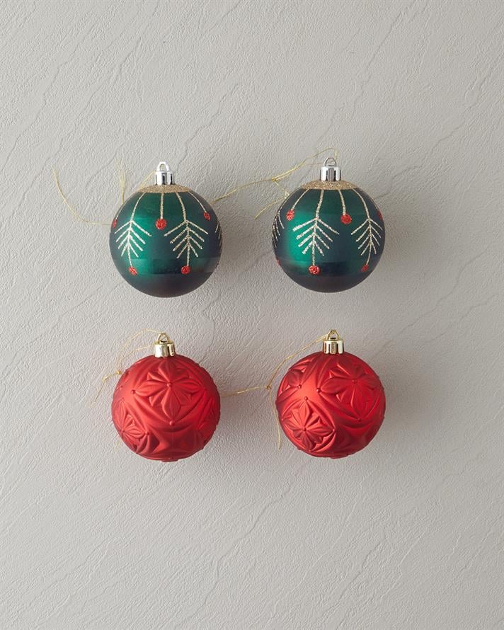 Lyra Yılbaşı Ağacı Süsü Yeşil-Kırmızı