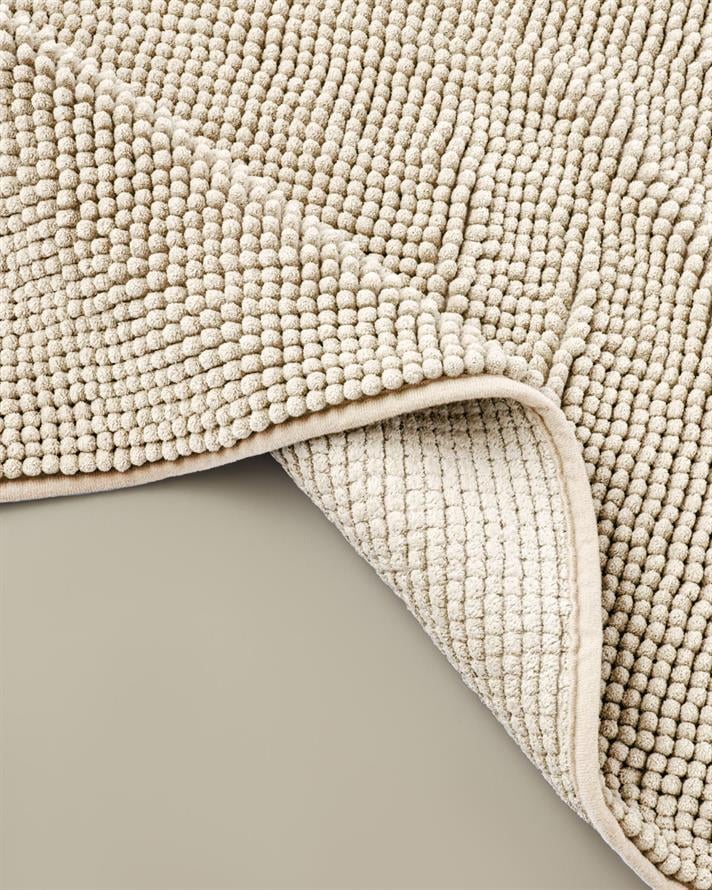 Macaroni Kaydırmaz Taban Banyo Paspası Seti 60x90 + 40x60 cm Bej