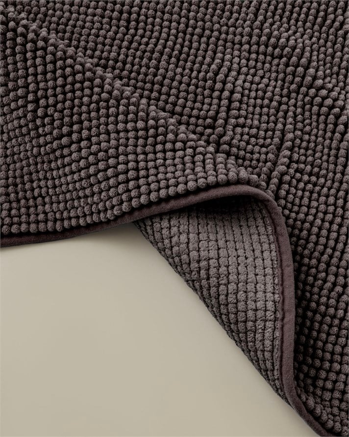 Macaroni Kaydırmaz Taban Banyo Paspası Seti 60x90 + 40x60 cm Kahverengi
