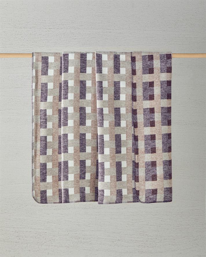 Magnet Pamuklu Çift Kişilik Battaniye 200x220 cm Krem - Bordo