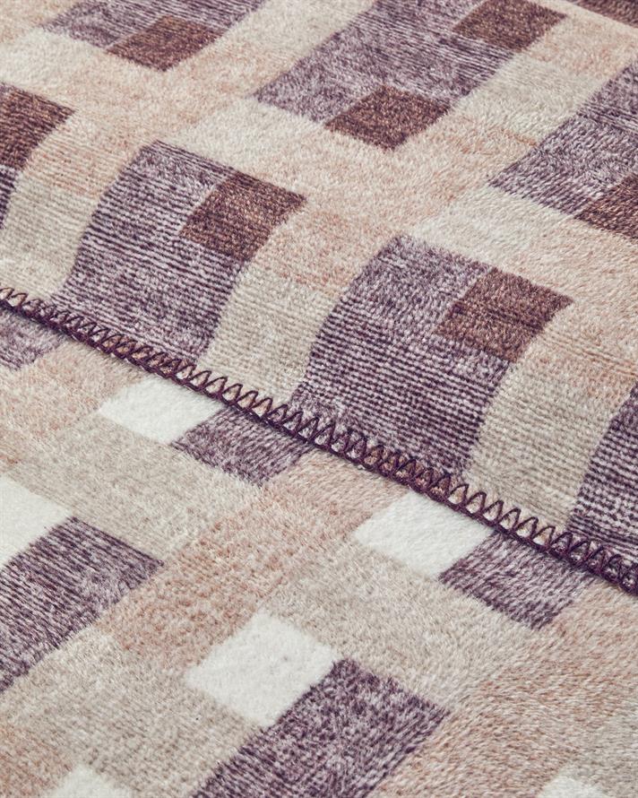 Magnet Pamuklu Çift Kişilik Battaniye 200x220 cm Krem - Bordo