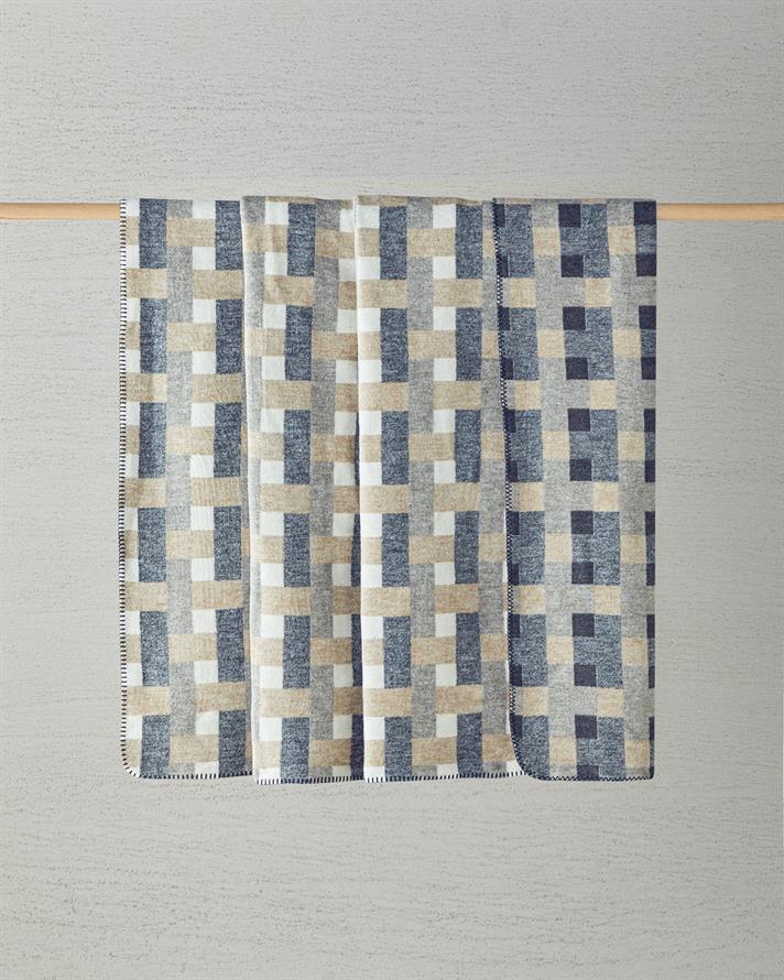 Magnet Pamuklu Tek Kişilik Battaniye 150x200 cm Krem-Gri