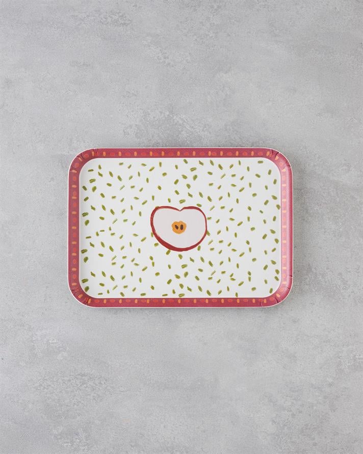 Malic Melamin Kaydırmaz Tepsi 20x28,5 cm Kırmızı