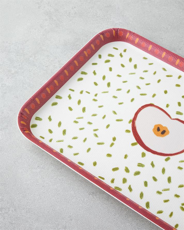 Malic Melamin Kaydırmaz Tepsi 20x28,5 cm Kırmızı