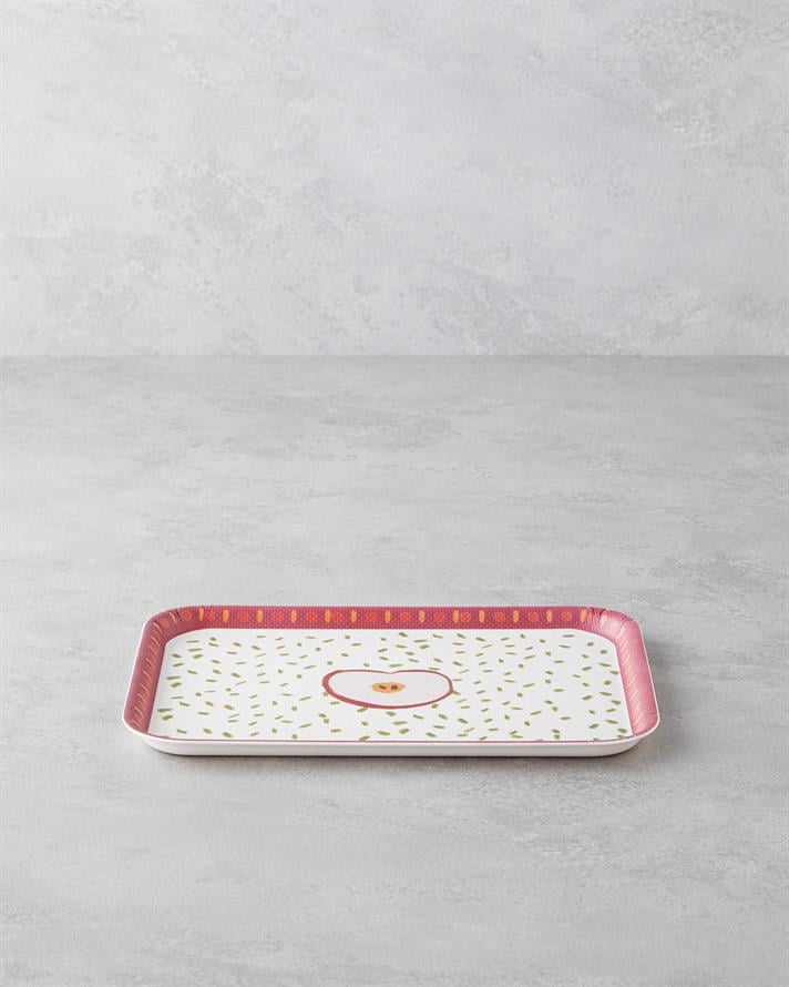 Malic Melamin Kaydırmaz Tepsi 20x28,5 cm Kırmızı