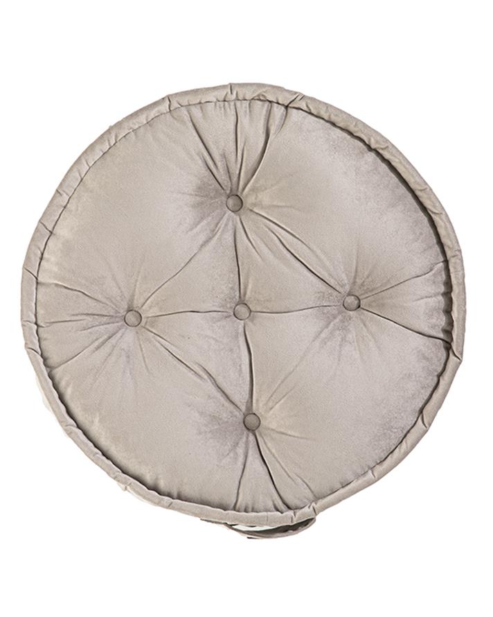 Malta Round Kadife Dekoratif Minder Gri