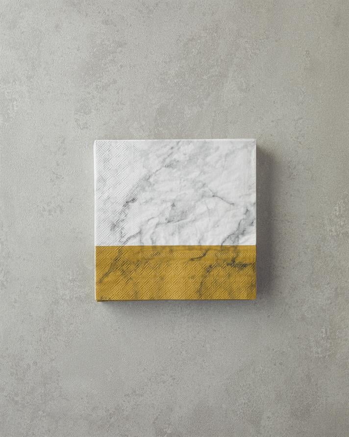 Marble Stripe 20li Kağıt Peçete Gold