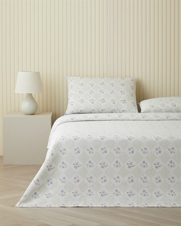 Marcel Tek Kişilik Pike Takımı 150x220 cm Mor