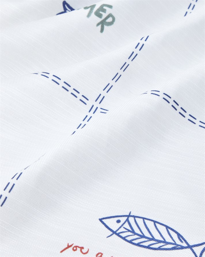 Marin Symphony Runner 40x140 cm Beyaz - Lacivert