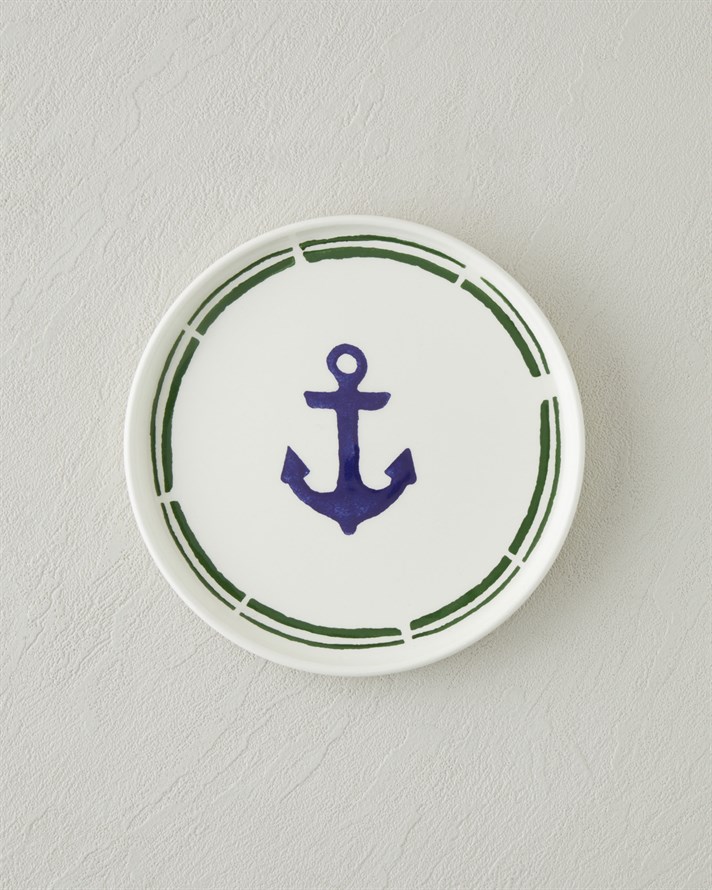 Marine Anchor Seramik Pasta Tabağı 16 cm Lacivert – Yeşil