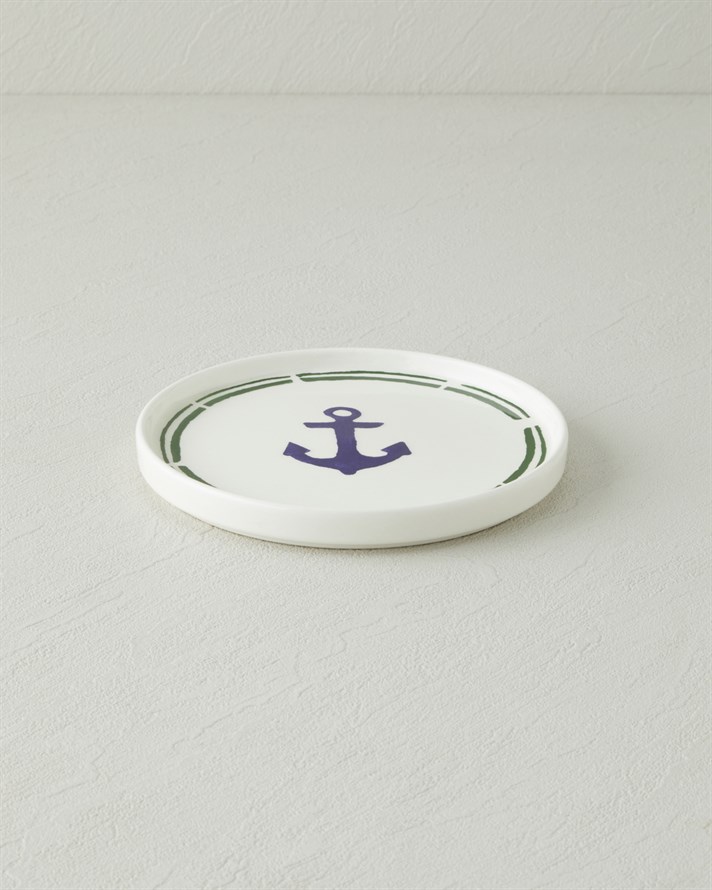 Marine Anchor Seramik Pasta Tabağı 16 cm Lacivert – Yeşil