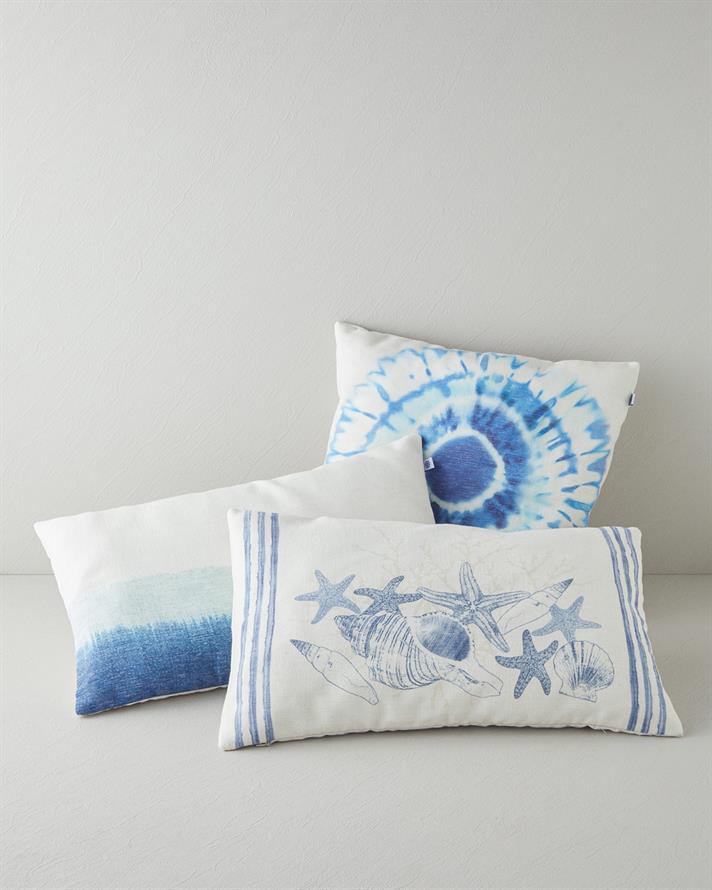 Marine Mia Dijital Baskı Kırlent Kılıfı 45x45 cm Mavi - Yeşil