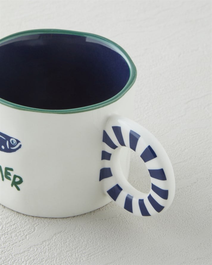 Mariner Blues New Bone China Kupa 260 ml Mavi-yeşil