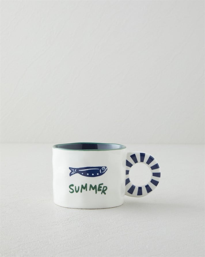 Mariner Blues New Bone China Kupa 260 ml Mavi-yeşil