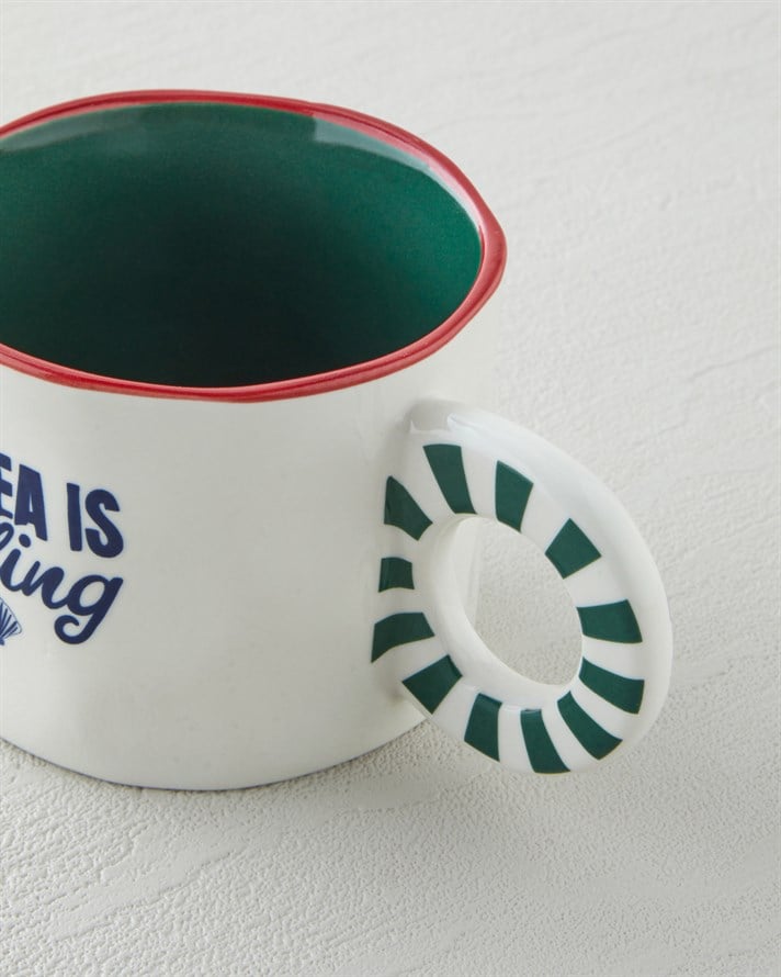 Mariner Parade New Bone China Kupa 260 ml Mavi - Kırmızı -Yeşil