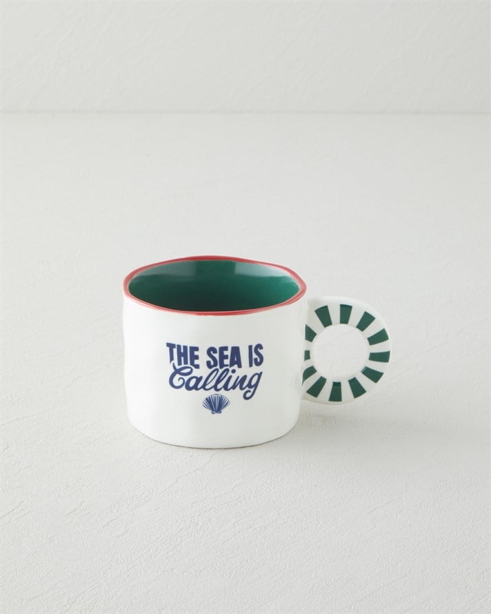 Mariner Parade New Bone China Kupa 260 ml Mavi - Kırmızı -Yeşil