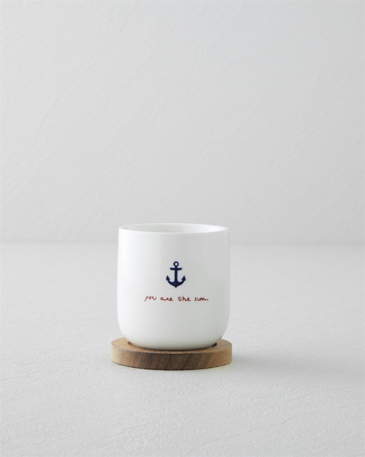 Mariner Sun Stoneware 6 Parça 3 Kişilik Fincan 150 ml Mavi-Kırmızı