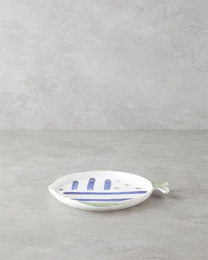 Marinique Porselen Pasta Tabağı 23 cm Mavi-yeşil