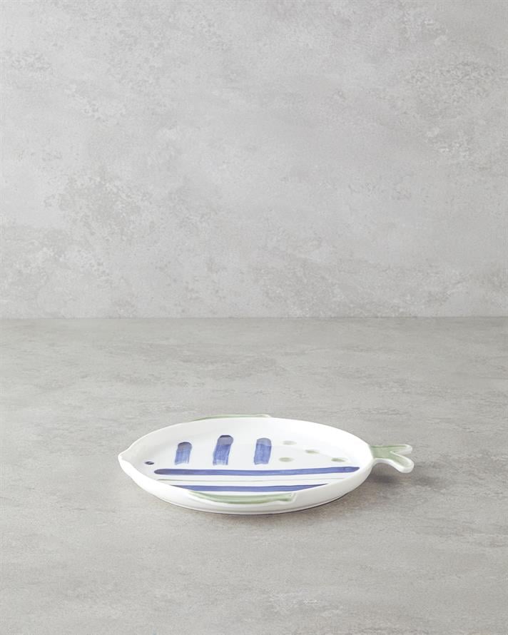Marinique Porselen Pasta Tabağı 23 cm Mavi-yeşil