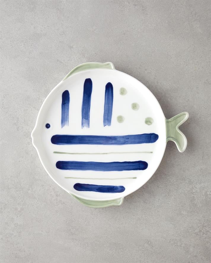 Marinique Porselen Pasta Tabağı 23 cm Mavi-yeşil