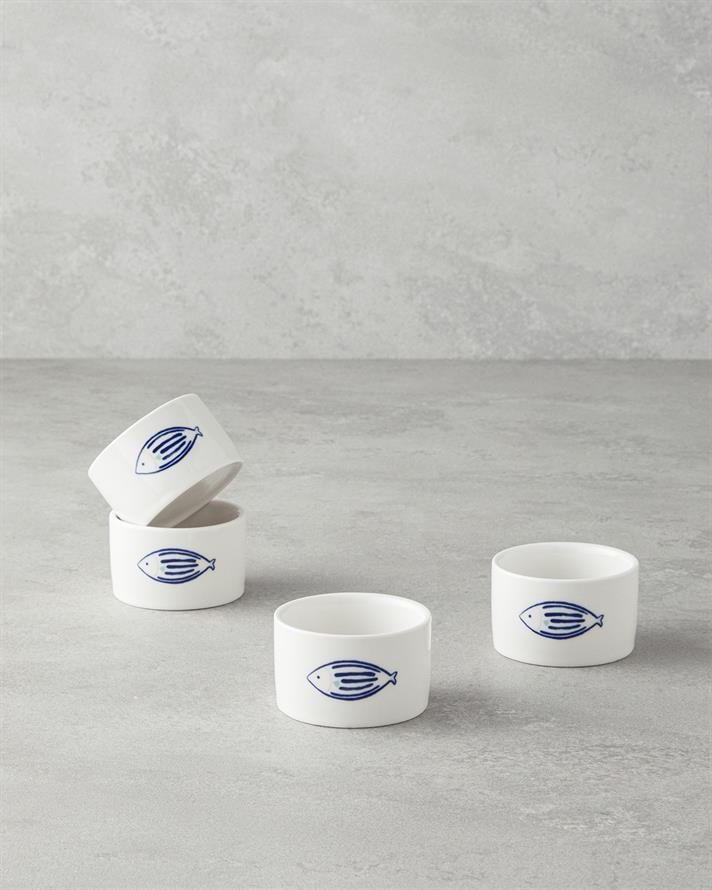 Marinique Stoneware 4lü Çerezlik 6,5 cm Mavi