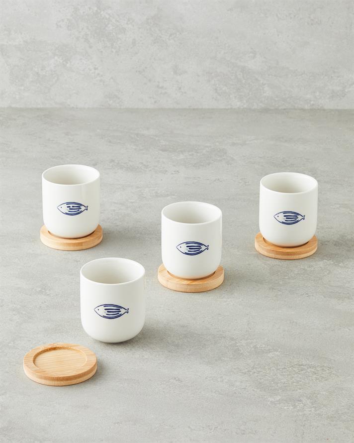 Marinique Stoneware 8 Parça 4 Kişilik Fincan 150 ml Mavi