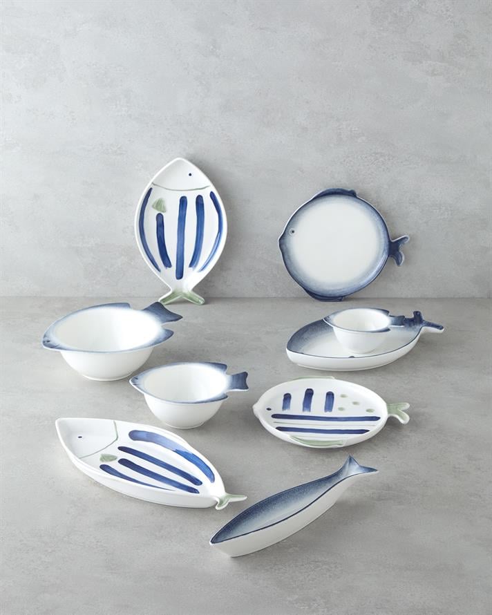 Marinova Porselen Çerezlik 13 cm Mavi-Beyaz