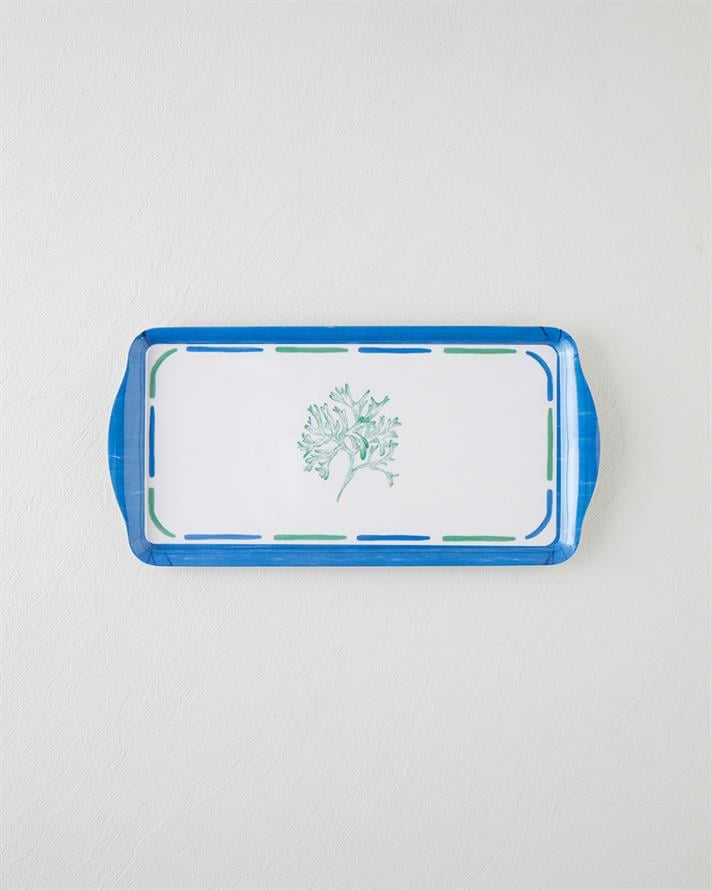 Mariscopia Melamin Tepsi 37x18 cm Mavi - Yeşil
