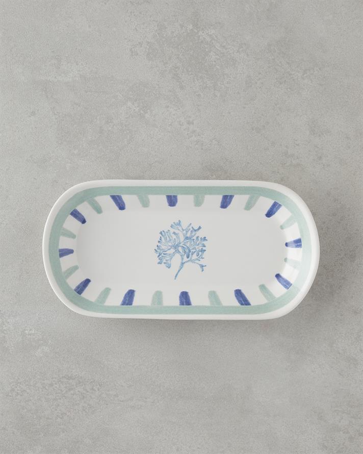 Mariscopia Seramik Kayık Tabak 25 cm Mavi-yeşil