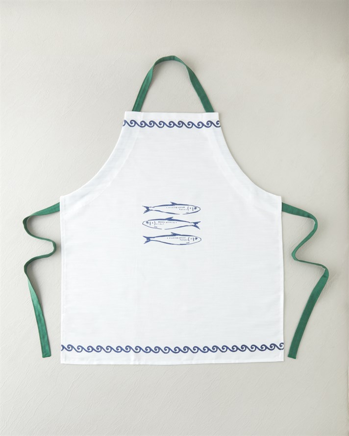 Maritime Melody Mutfak Önlüğü 65x75 cm Beyaz - Yeşil