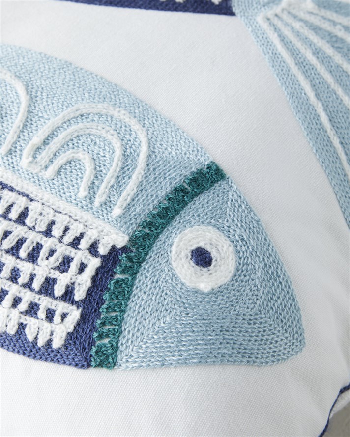 Marlin Kırlent Kılıfı 45x45 cm Mavi-Bej