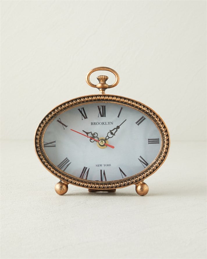 Marsel Metal Masa Saati 16,3x4,5x15,6 cm Bronz