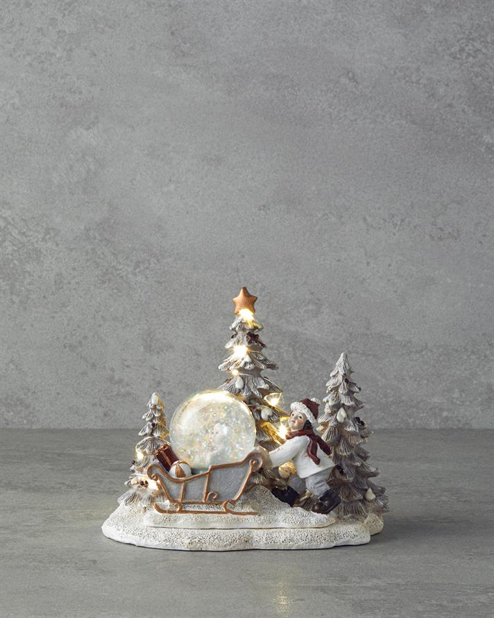 Marva Yılbaşı Kar Küresi 12,5x16x14,5 cm Beyaz