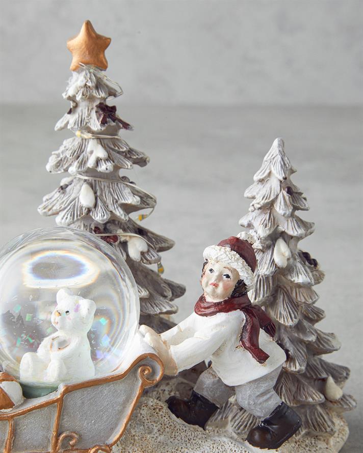 Marva Yılbaşı Kar Küresi 12,5x16x14,5 cm Beyaz