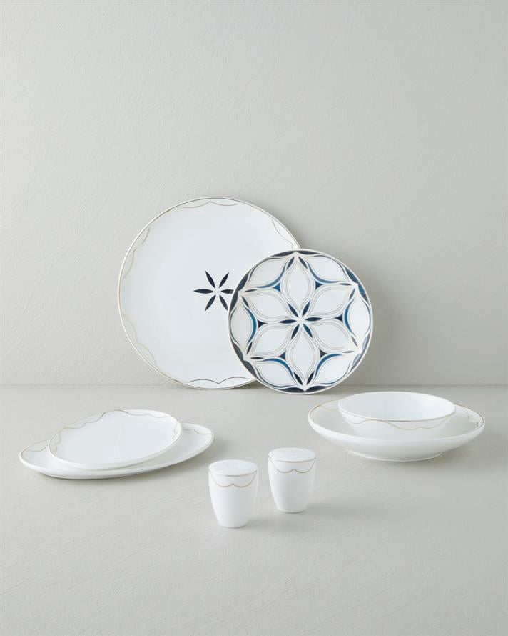 Marvelous Bone Porselen Yemek Takımı 54 Parça 12 Kişilik Lacivert