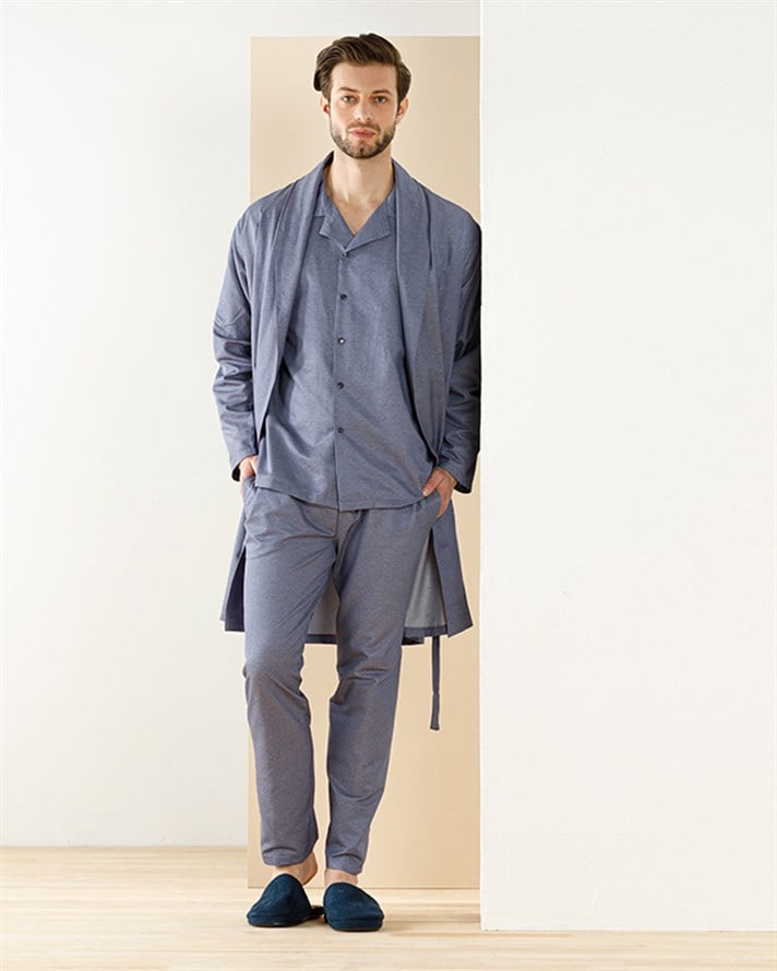 Masculine Dokuma Sabahlık Mavi