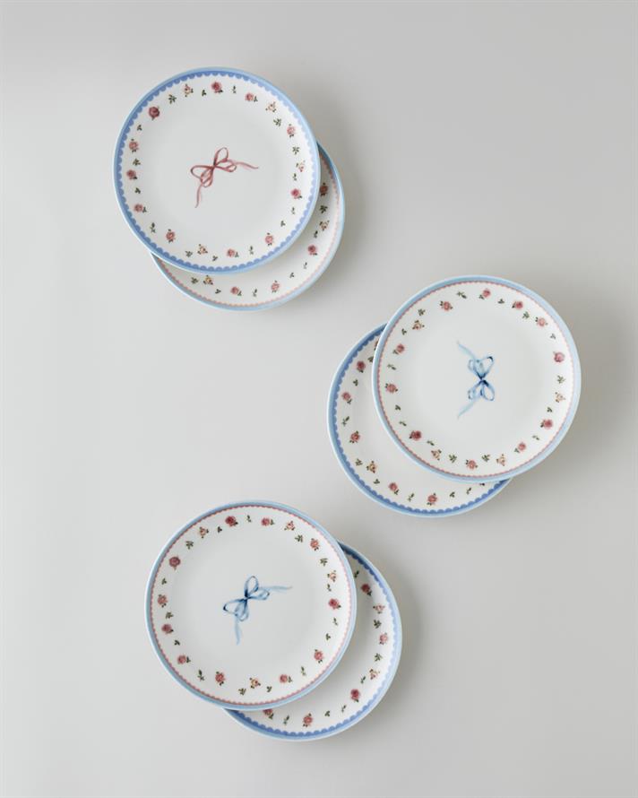 Maze Porselen 6lı Pasta Tabağı 19 cm Renkli