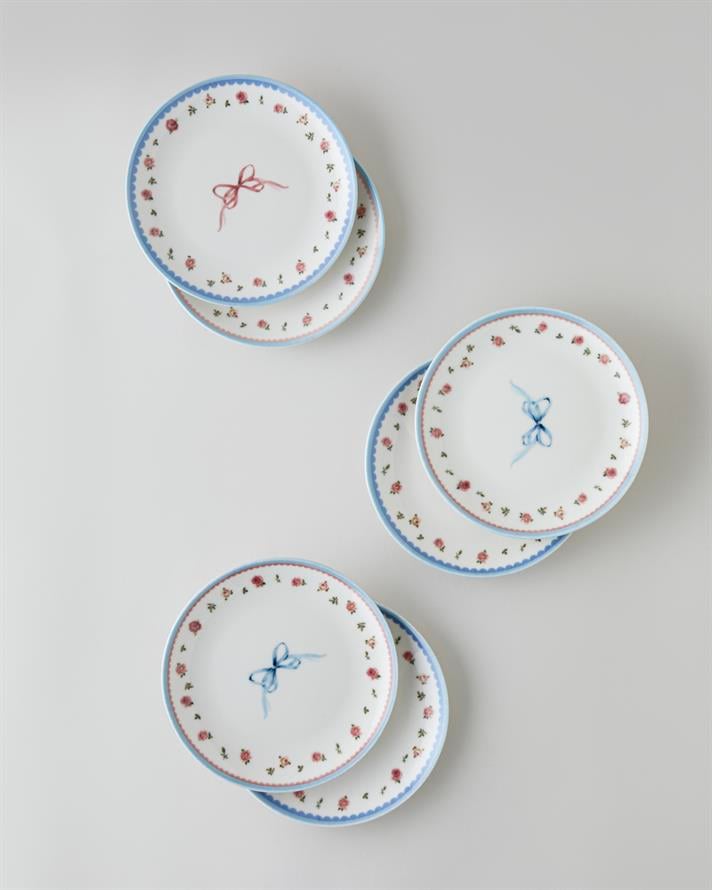 Maze Porselen 6lı Pasta Tabağı 19 cm Renkli