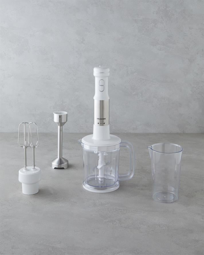 English Home MBS 3010 4 Bıçaklı Mini Blender Seti 1500W Beyaz-Krom