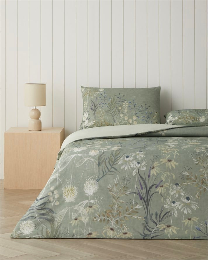 Meadow Spirit Dijital Baskılı Kolay Ütülenir Çift Kişilik Çarşaflı Nevresim Takımı 200x220 cm Koyu Yeşil