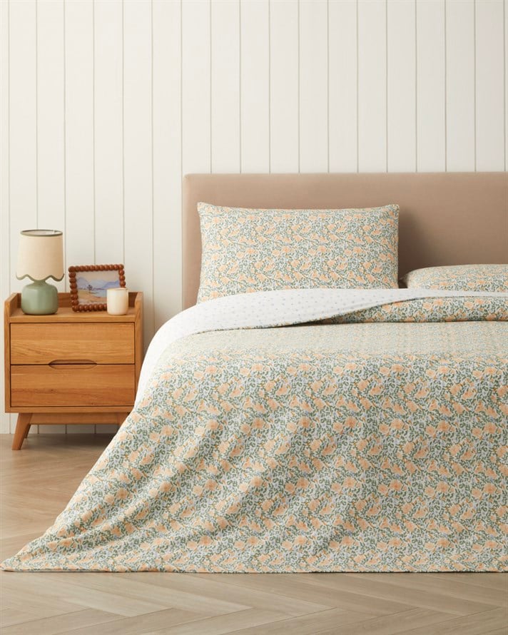 Meadows Light  Kolay Ütülenir King Size Nevresim Seti 240x220 cm Sarı-Yeşil