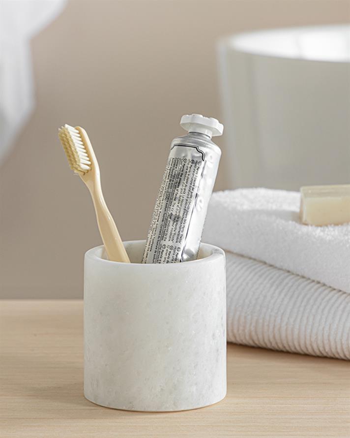 Medusa Mermer Tekli Dış Fırçalık Beyaz