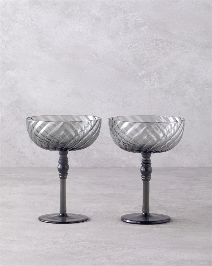 Meghan Cam 2li Kadeh Antrasit