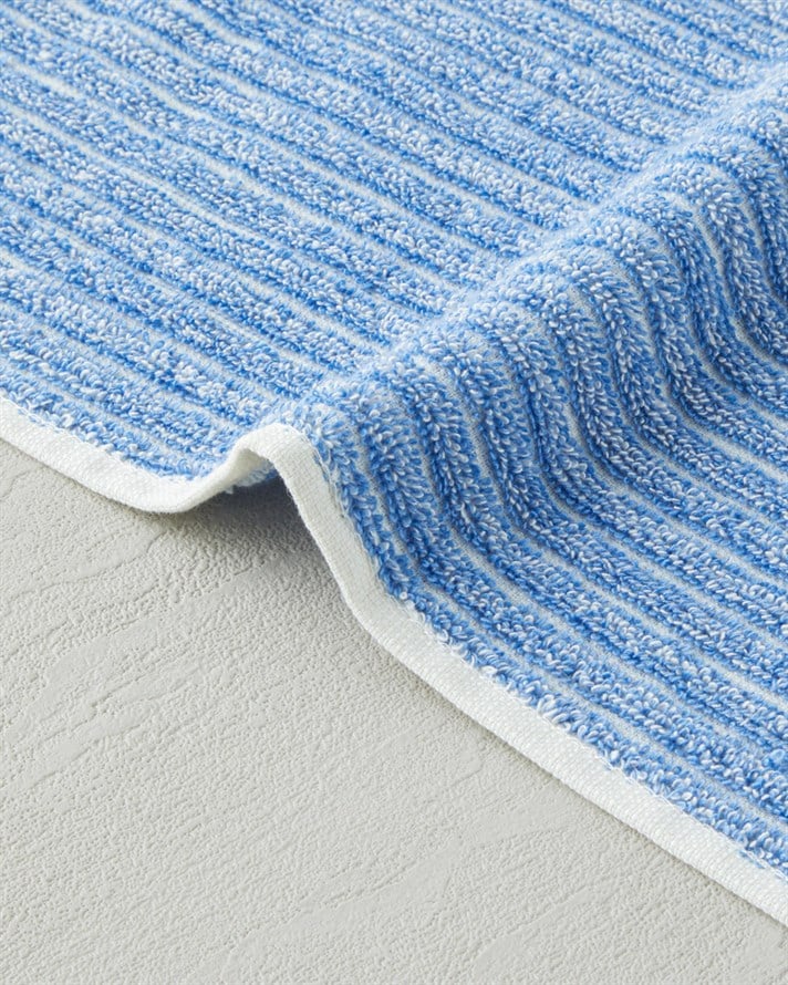 Melange Stripe Pamuk El Havlusu 30x40 cm Mavi
