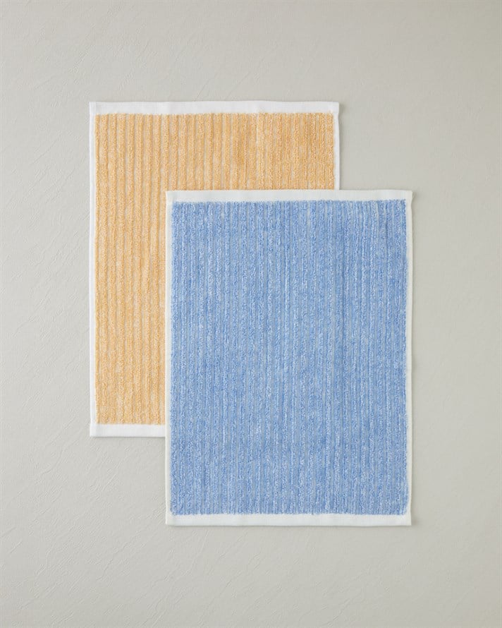 Melange Stripe Pamuk El Havlusu 30x40 cm Mavi