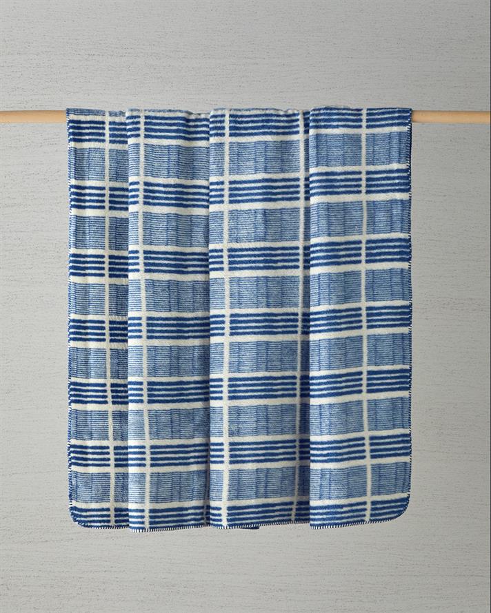 Menor Raya Akrilik Pamuklu Çift Kişilik Battaniye 200x220 cm Indigo-Mavi