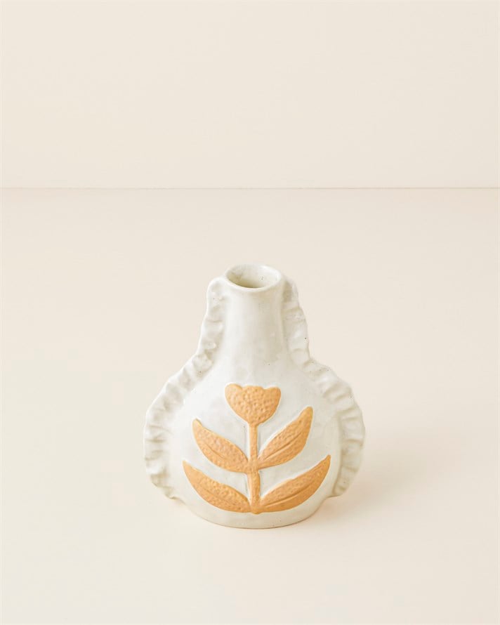 Merisa Stoneware Vazo 20 cm Bej - Açık Kahve