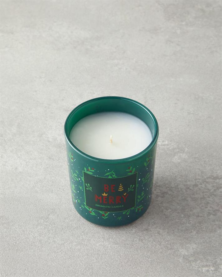 Merry Merry Cam 2li ve Mumlu Yılbaşı Kupa 250 ml Kırmızı - Yeşil