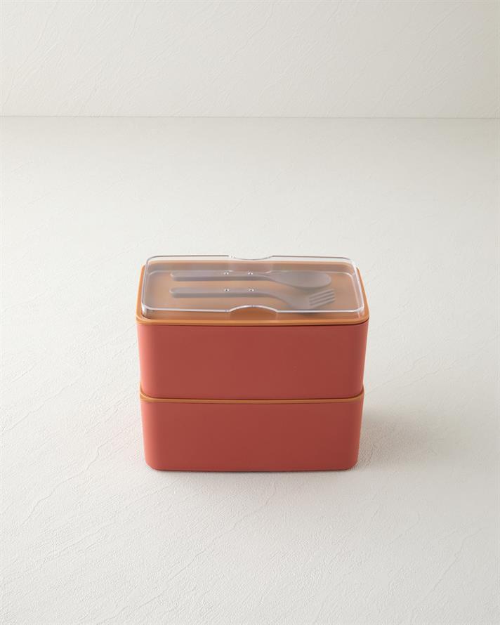 Mezaluna Time 2 Katlı Lunch Box 1 L- 1 L Turuncu